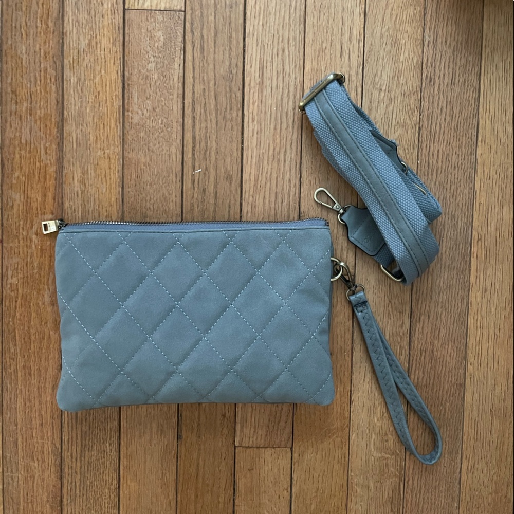 Jen & Co. gray quilted clutch crossbody